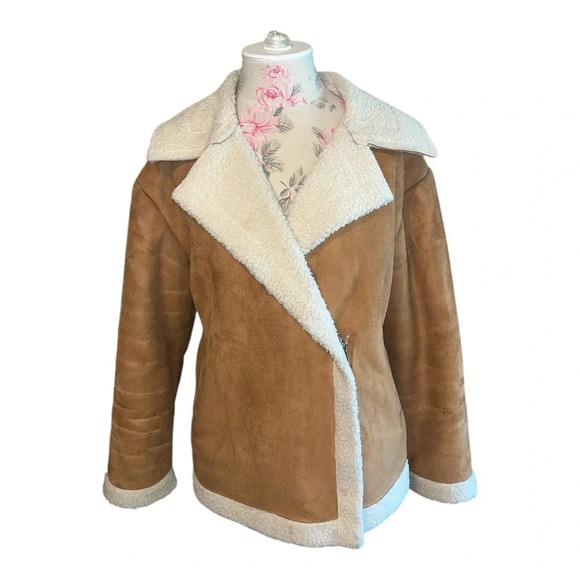 Eloquii Elements Women’s Plus Size Sherpa Zip Jacket Size 14/16 Camel w/… - Picture 1 of 10